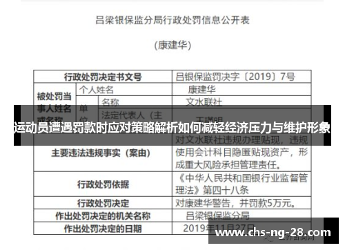 运动员遭遇罚款时应对策略解析如何减轻经济压力与维护形象 运动员遭遇罚款时应对策略解析如何减轻经济压力与维护形象