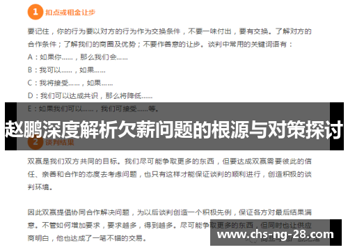 赵鹏深度解析欠薪问题的根源与对策探讨